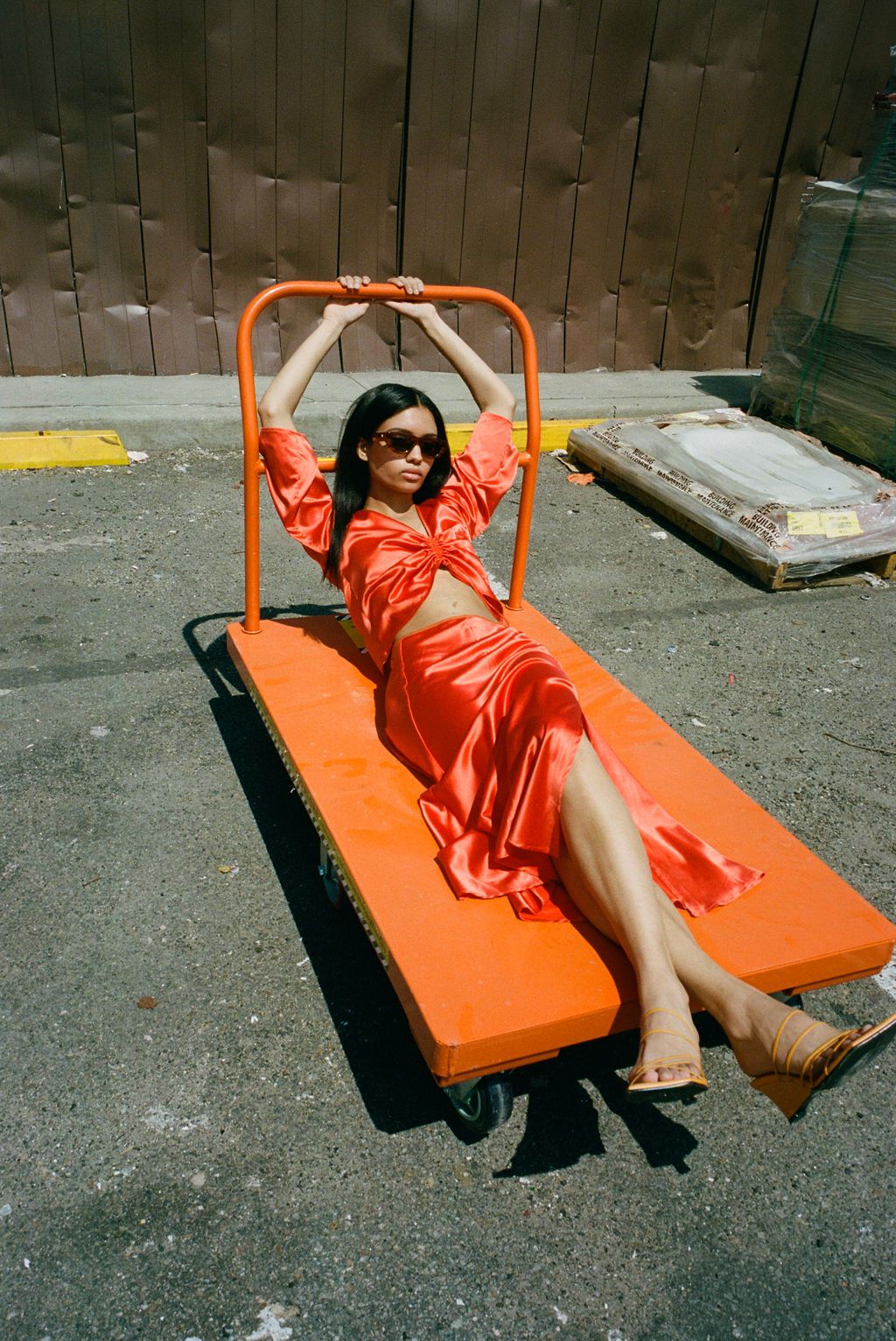 Slit Skirt - Construction Orange