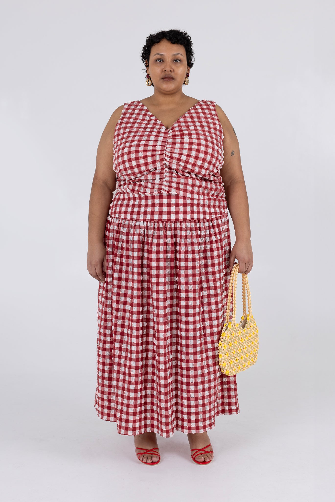 Isabella Top - Lipstick Check 12 Isabella Top - Lipstick Check