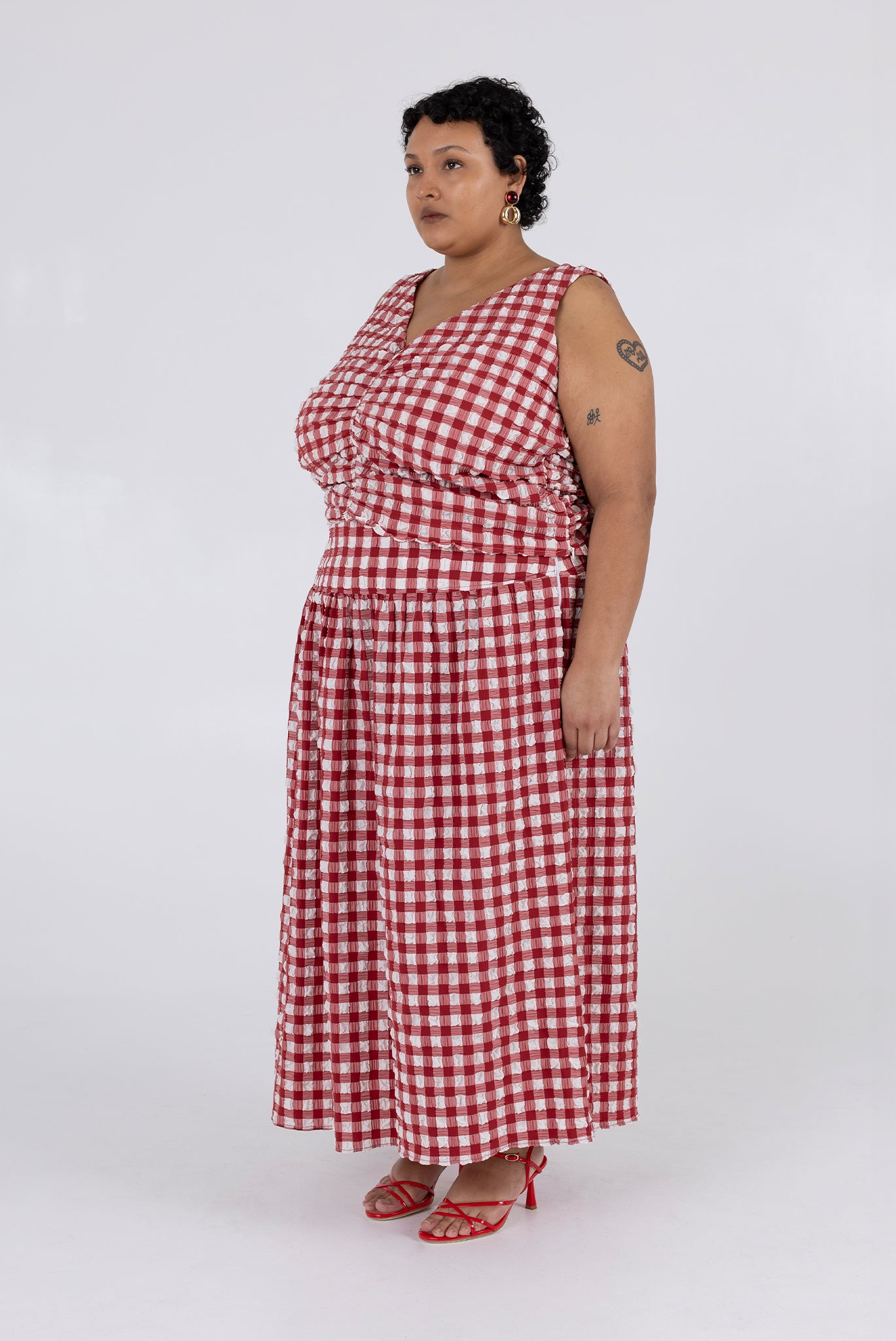 Isabella Top - Lipstick Check 13 Isabella Top - Lipstick Check