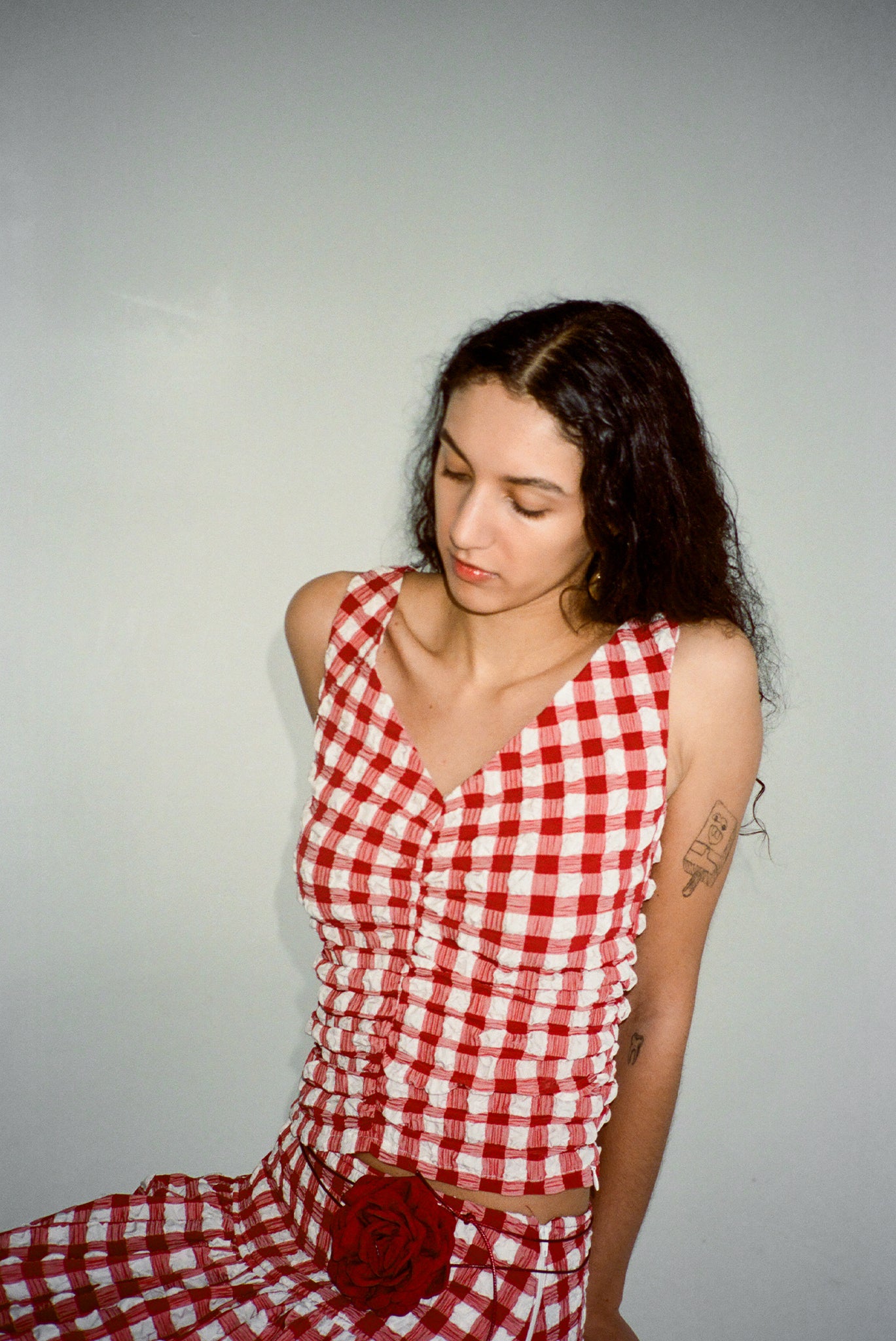 Isabella Top - Lipstick Check 4 Isabella Top - Lipstick Check