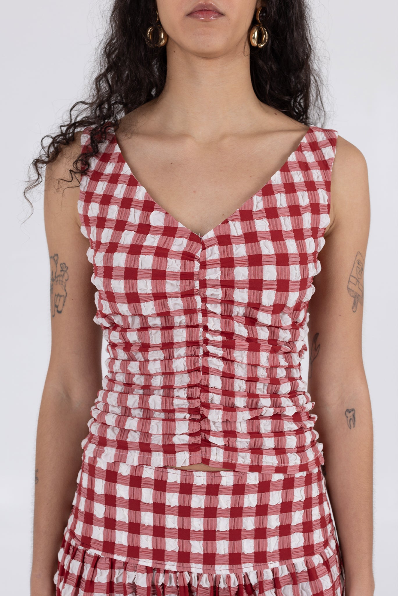 Isabella Top - Lipstick Check 6 Isabella Top - Lipstick Check