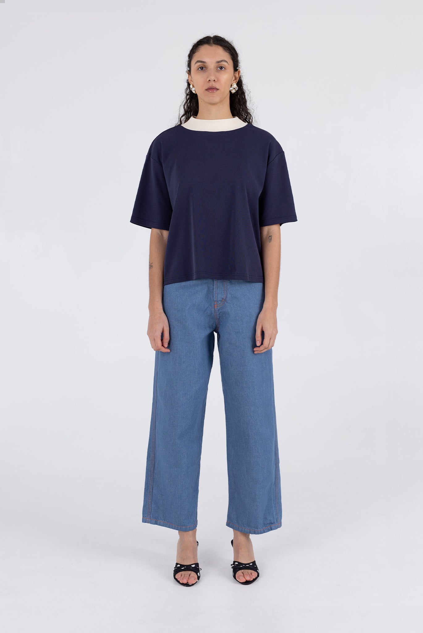 Condor Tee - Cream/Navy 4 Condor Tee - Cream/Navy