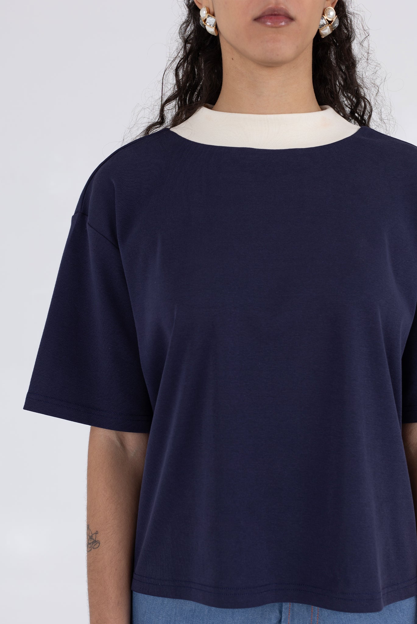 Condor Tee - Cream/Navy 5 Condor Tee - Cream/Navy