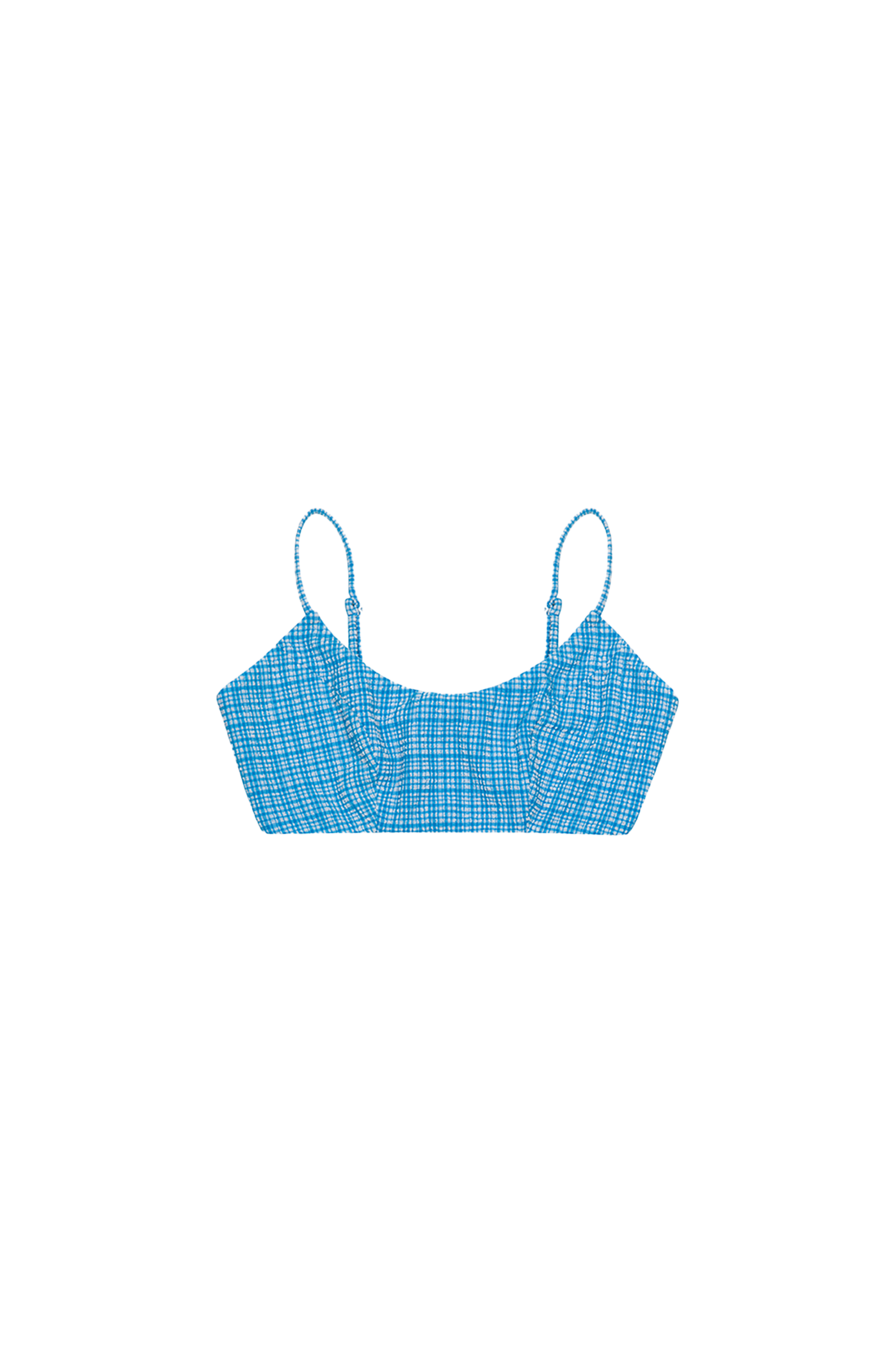 Scoop Bikini Top - Ocean Micro Gingham