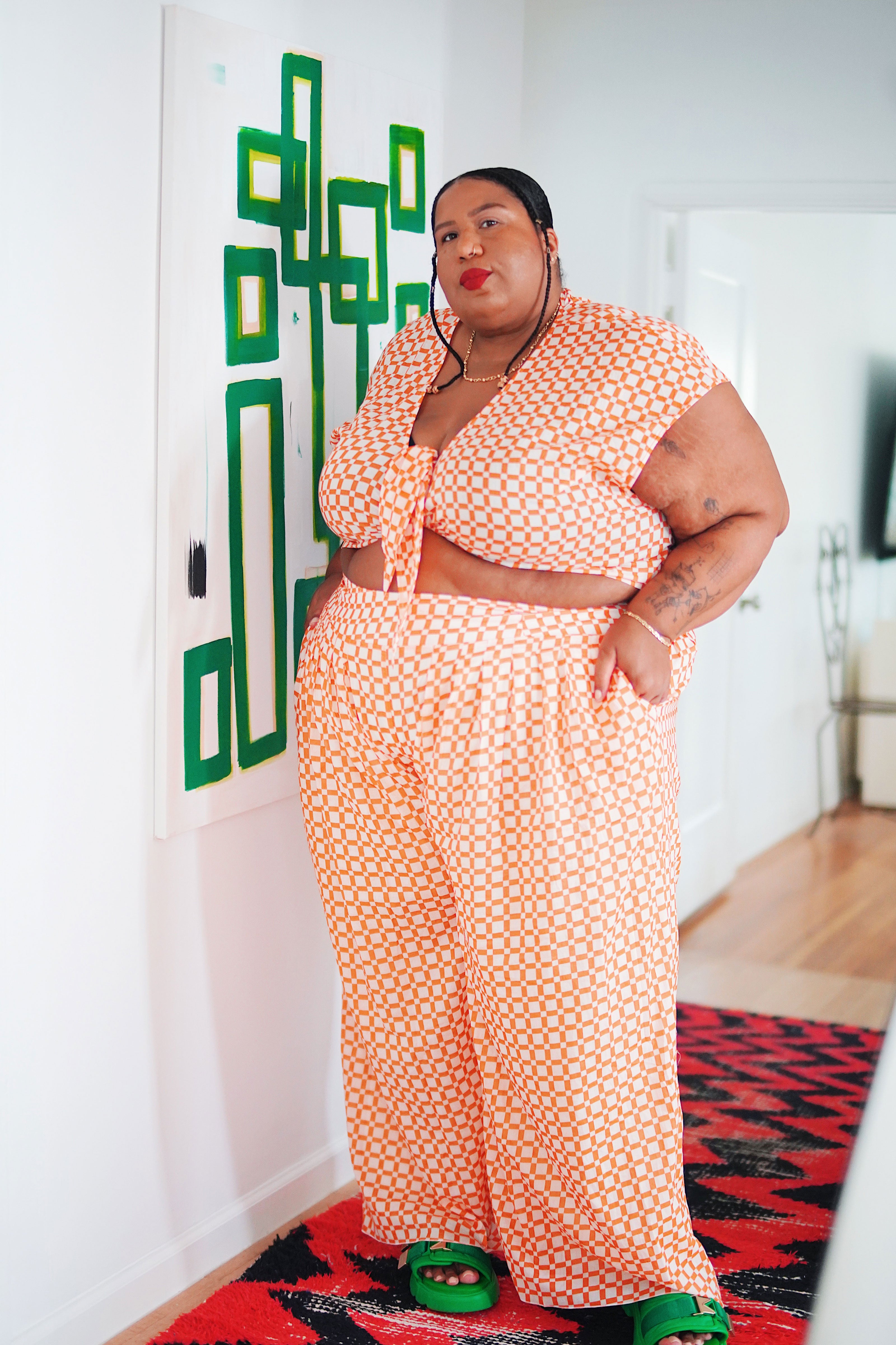 @itsmekellieb X WRAY Knot Top - Sunset Basket Check 3 @itsmekellieb X WRAY Knot Top - Sunset Basket Check