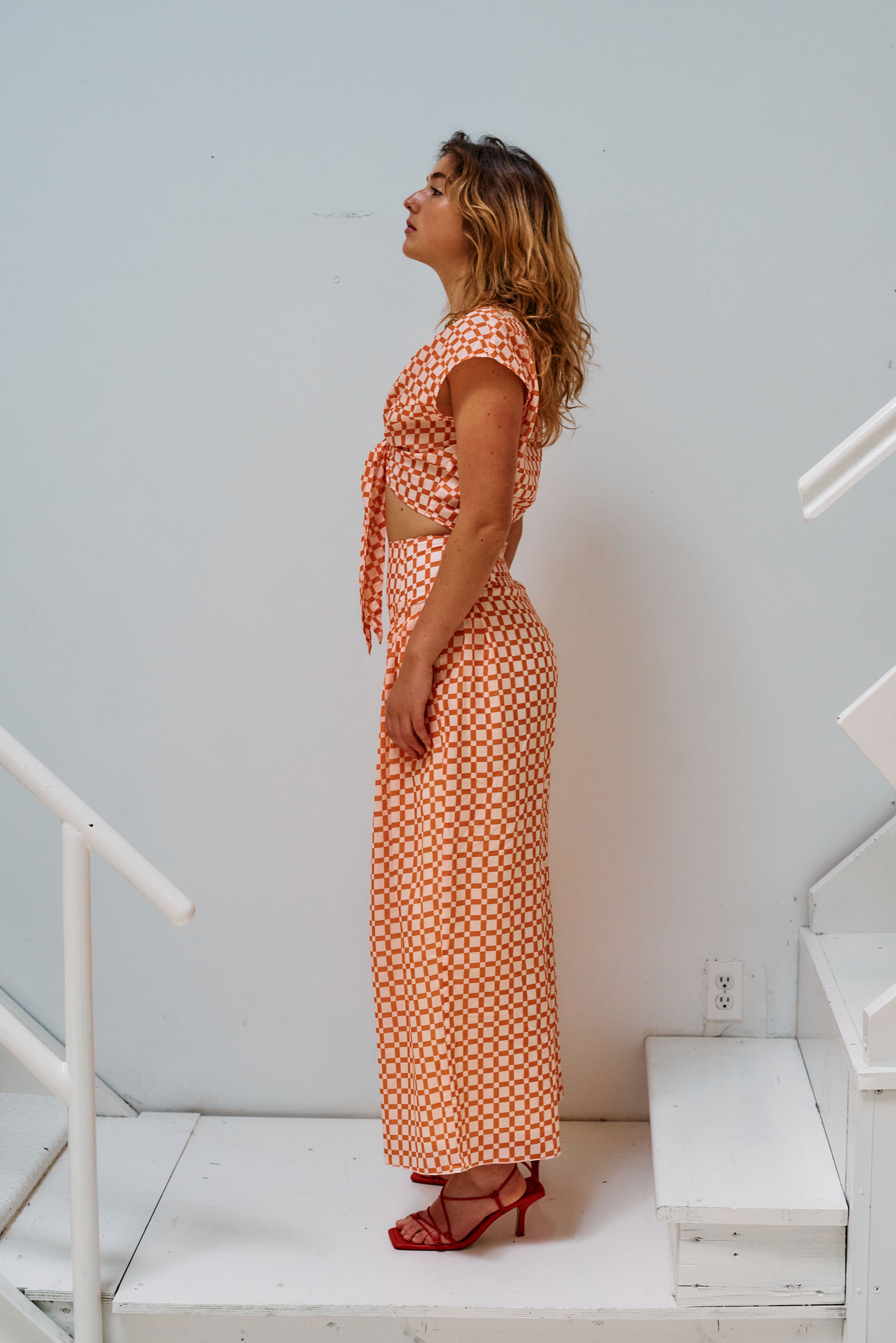@itsmekellieb X WRAY Knot Top - Sunset Basket Check 8 @itsmekellieb X WRAY Knot Top - Sunset Basket Check