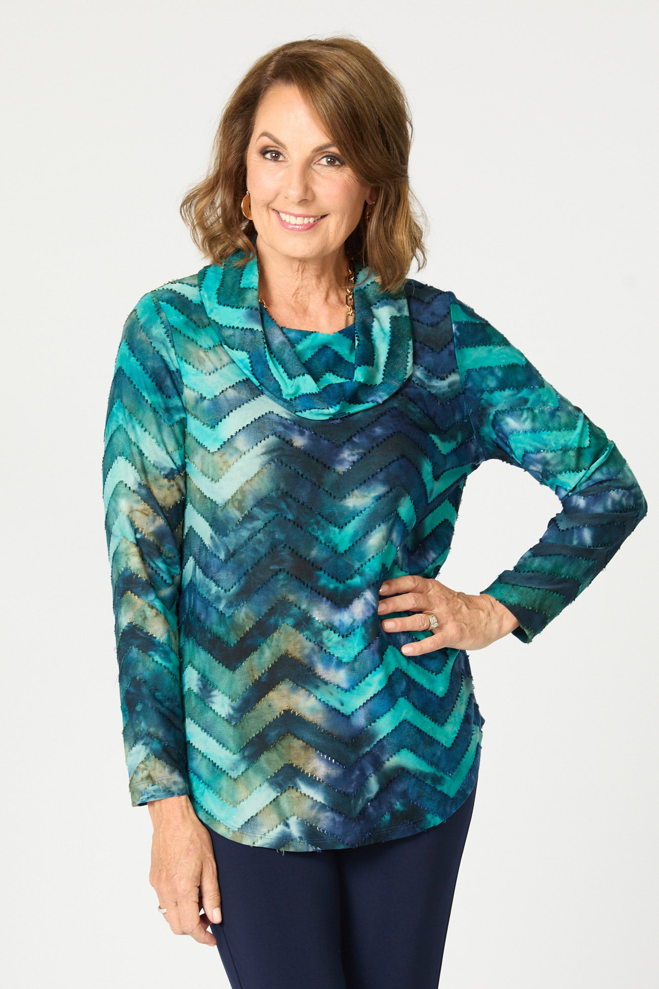 CHEVY COWL NECK L/SLV TOP