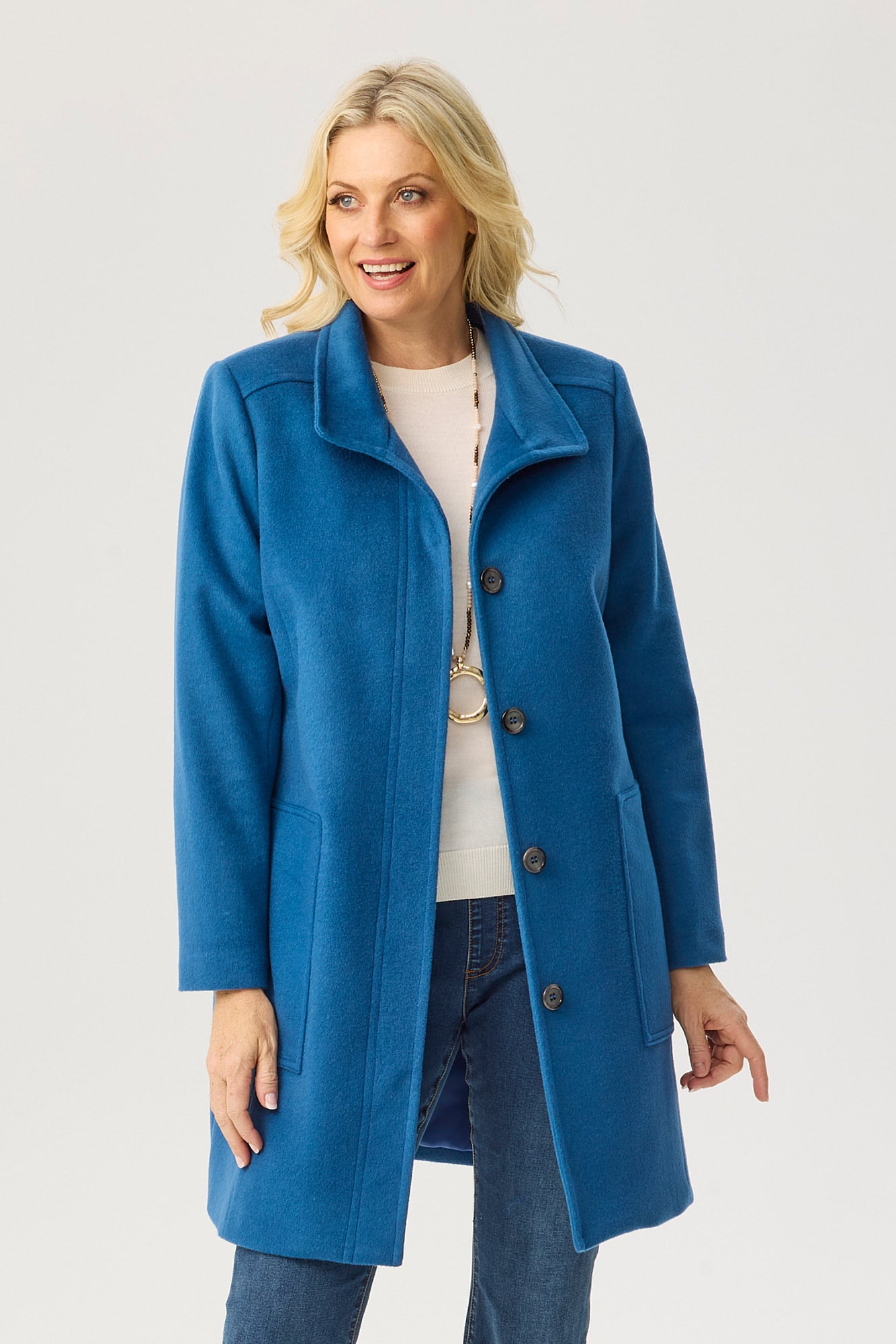 ZARINA CONCEALED PLACKET COAT