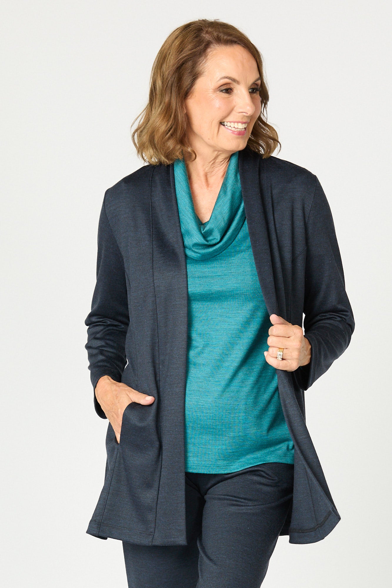HEDRENA INTERLOCK SWING CARDIGAN