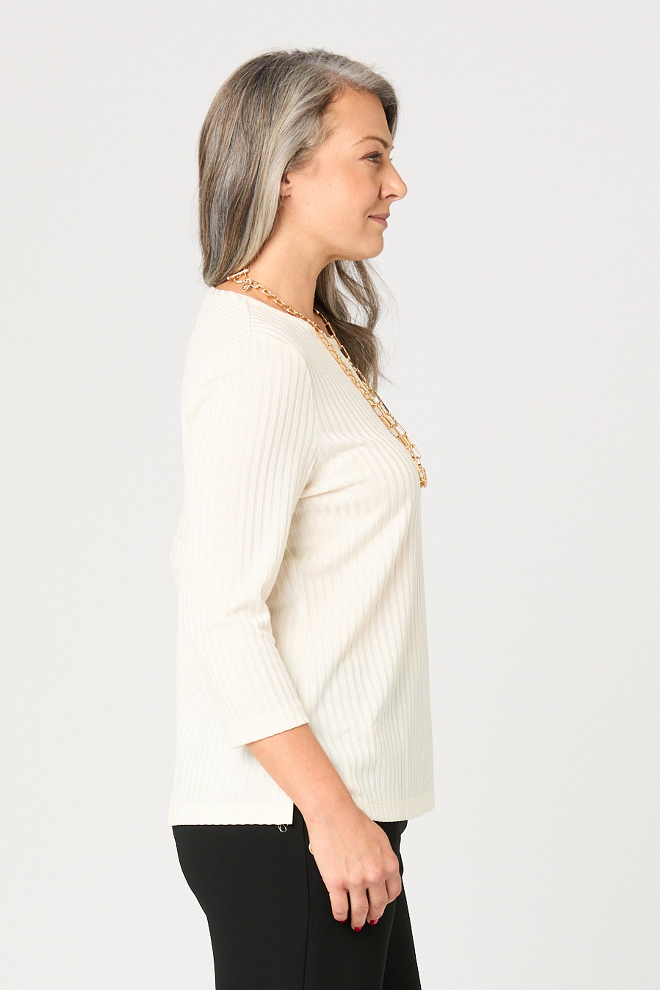 GIBNEY RIB 3/4 SLEEVE TOP 4 GIBNEY RIB 3/4 SLEEVE TOP