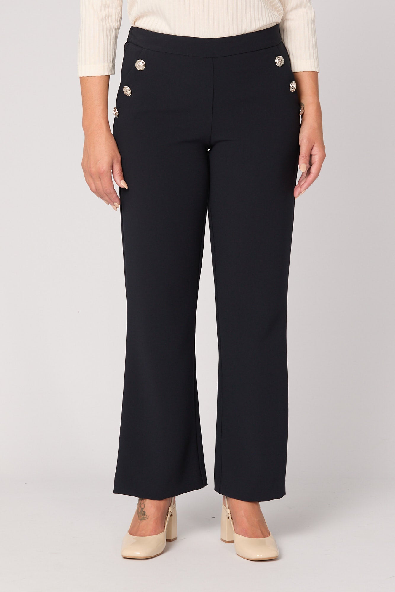 MARA BUTTON WIDE LEG LONG PANT