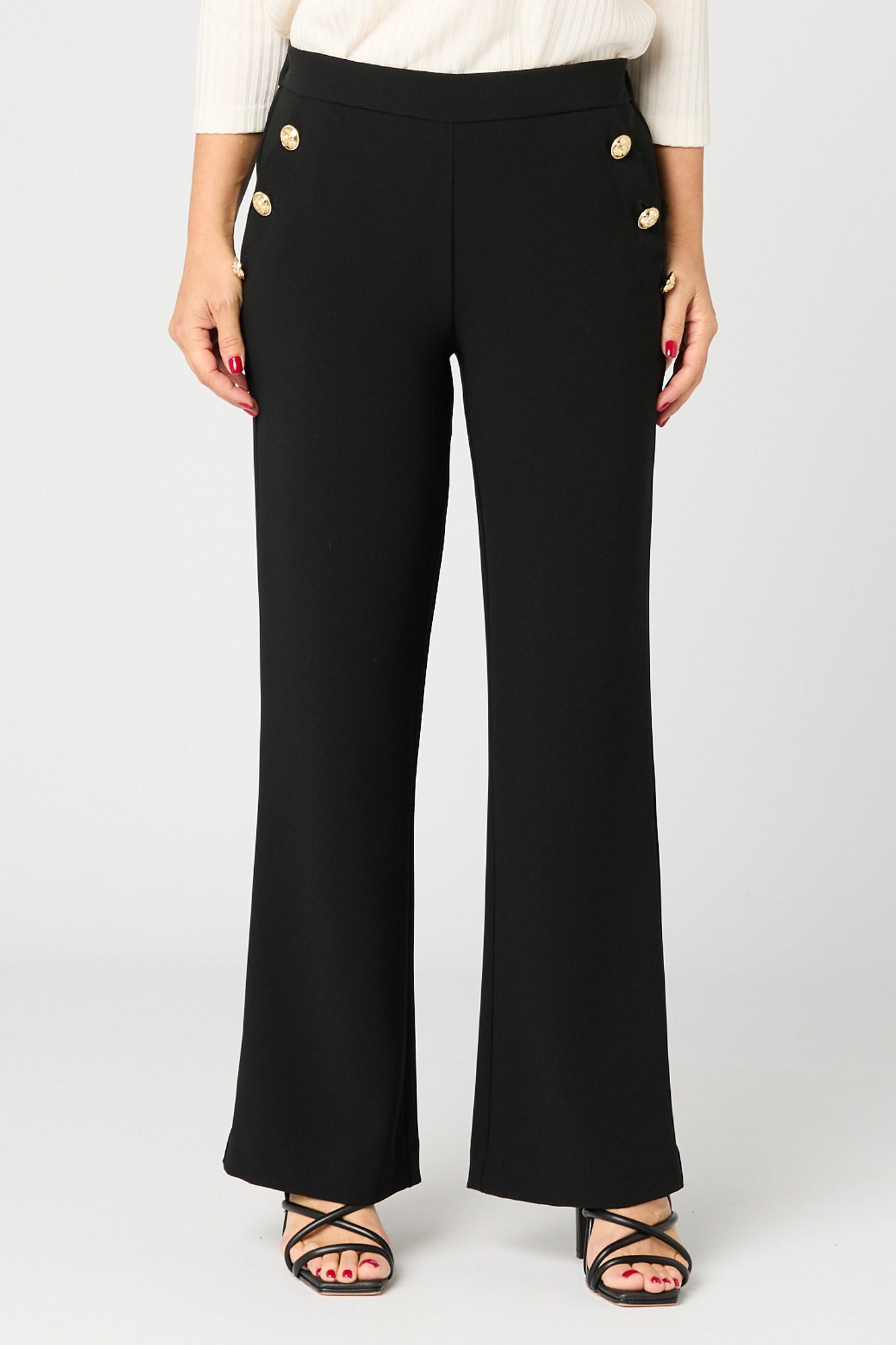 MARA BUTTON WIDE LEG LONG PANT