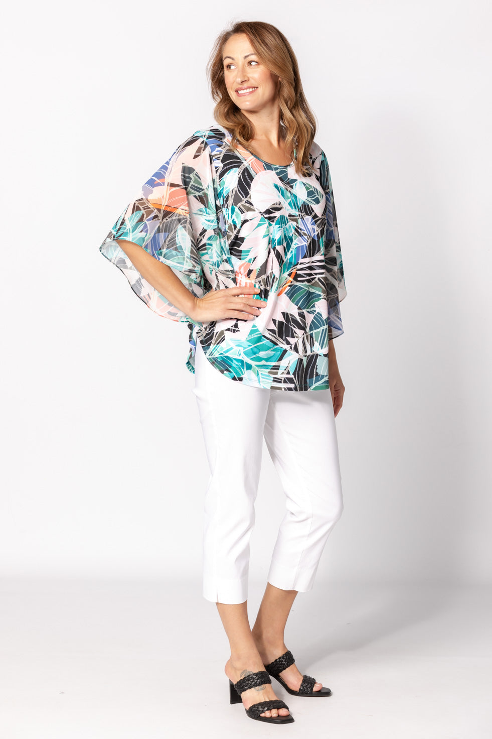 TROPICALE FLUTTER SLEEVE TOP 3 TROPICALE FLUTTER SLEEVE TOP