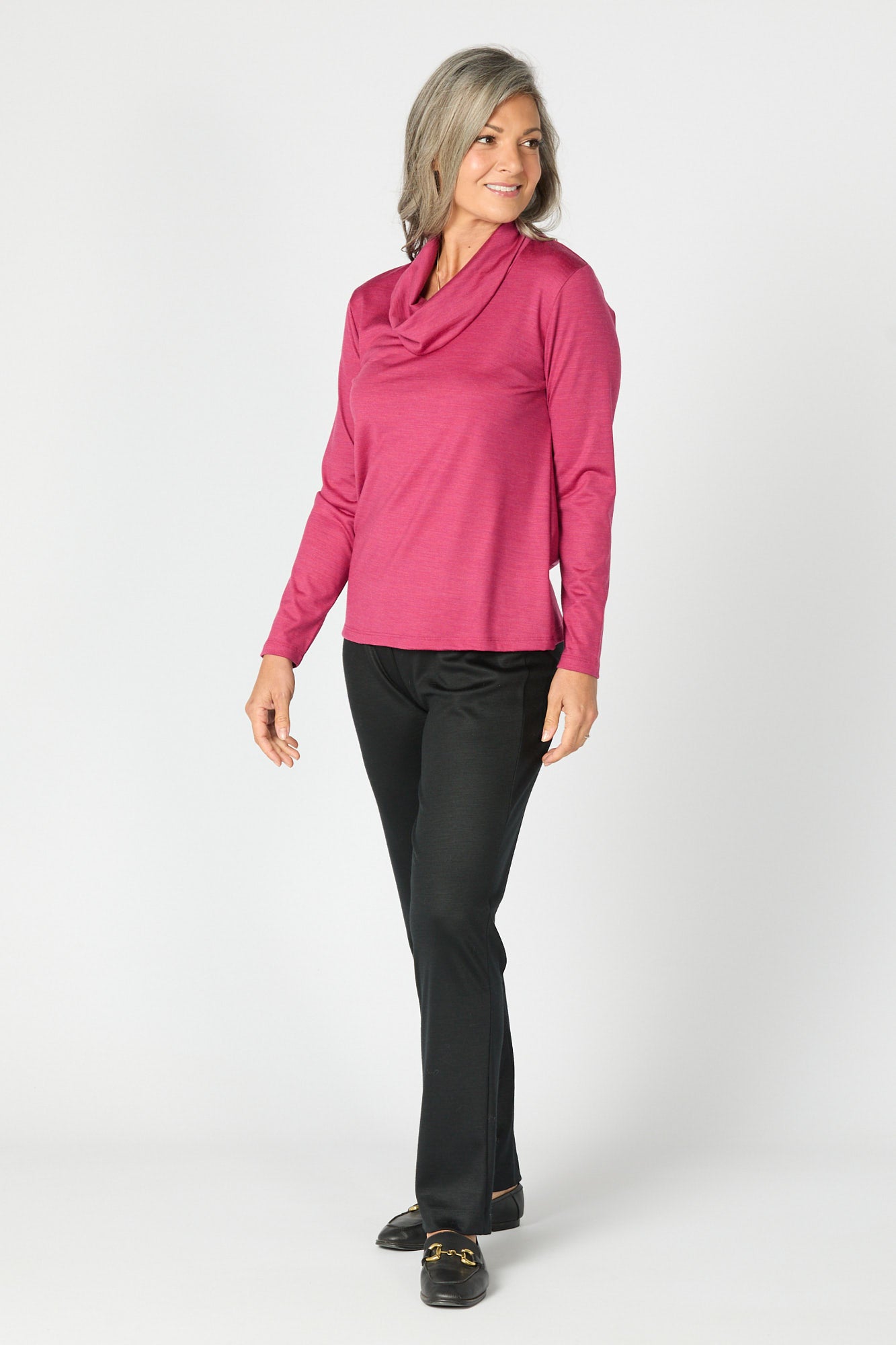 HEDRENA COWL NECK LONG SLEEVE TOP 3 HEDRENA COWL NECK LONG SLEEVE TOP