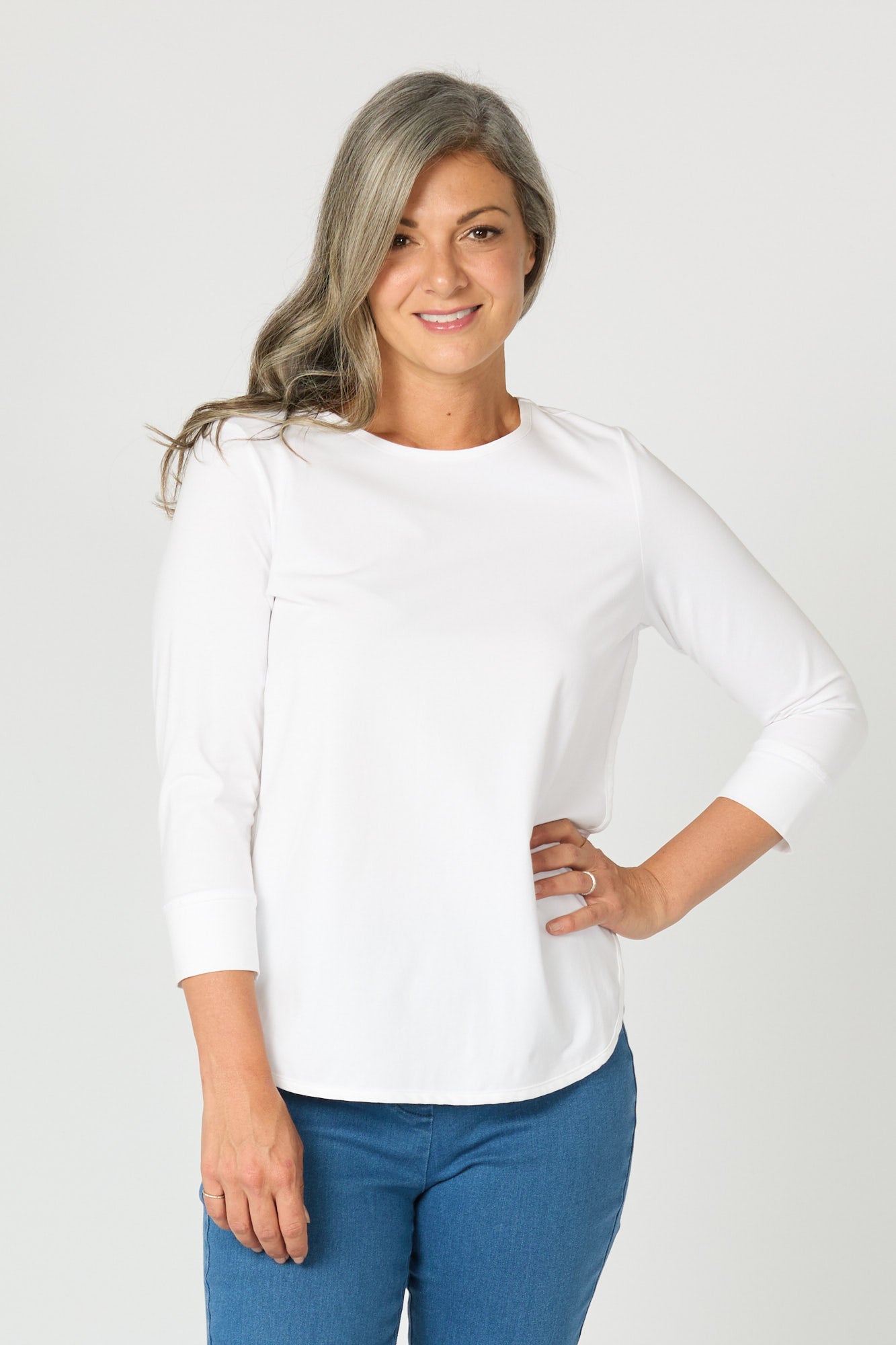 ETERNITY MODAL/COTTON 3/4 SLV TOP 4 ETERNITY MODAL/COTTON 3/4 SLV TOP