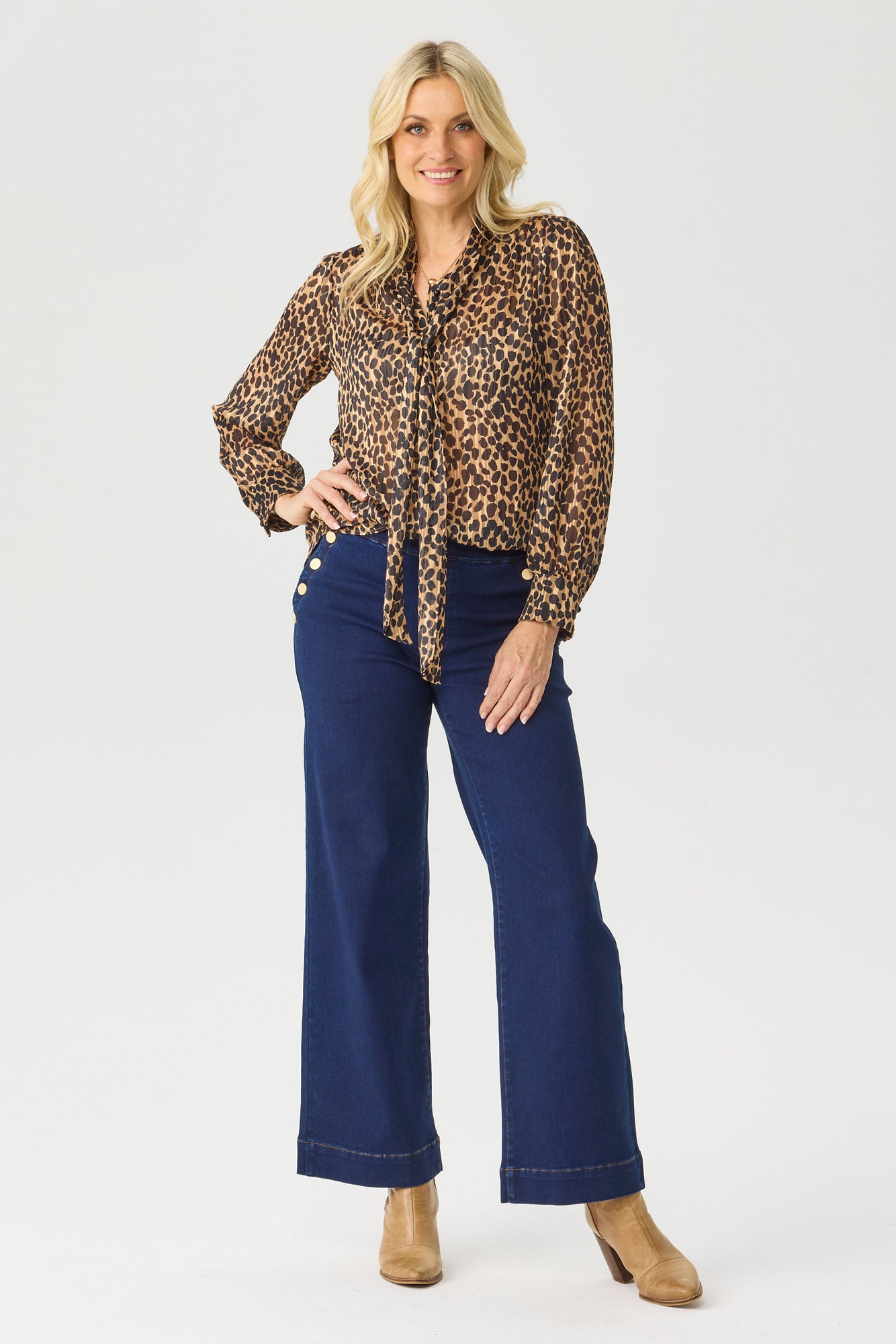 SABRINA STRETCH BUTTON WIDE JEAN 3 SABRINA STRETCH BUTTON WIDE JEAN