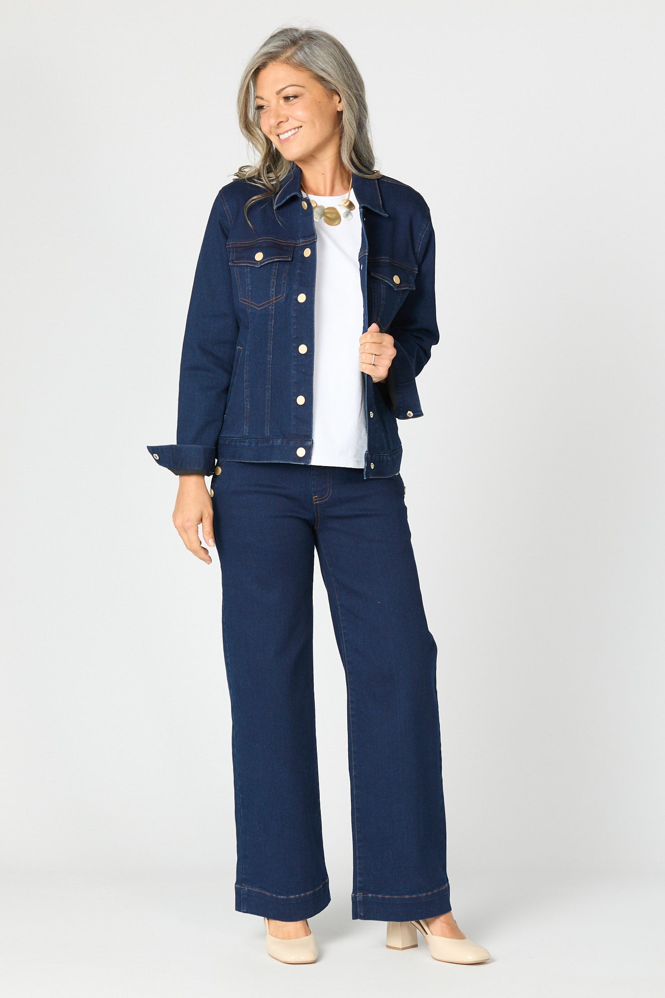 SABRINA STRETCH BUTTON WIDE JEAN 4 SABRINA STRETCH BUTTON WIDE JEAN