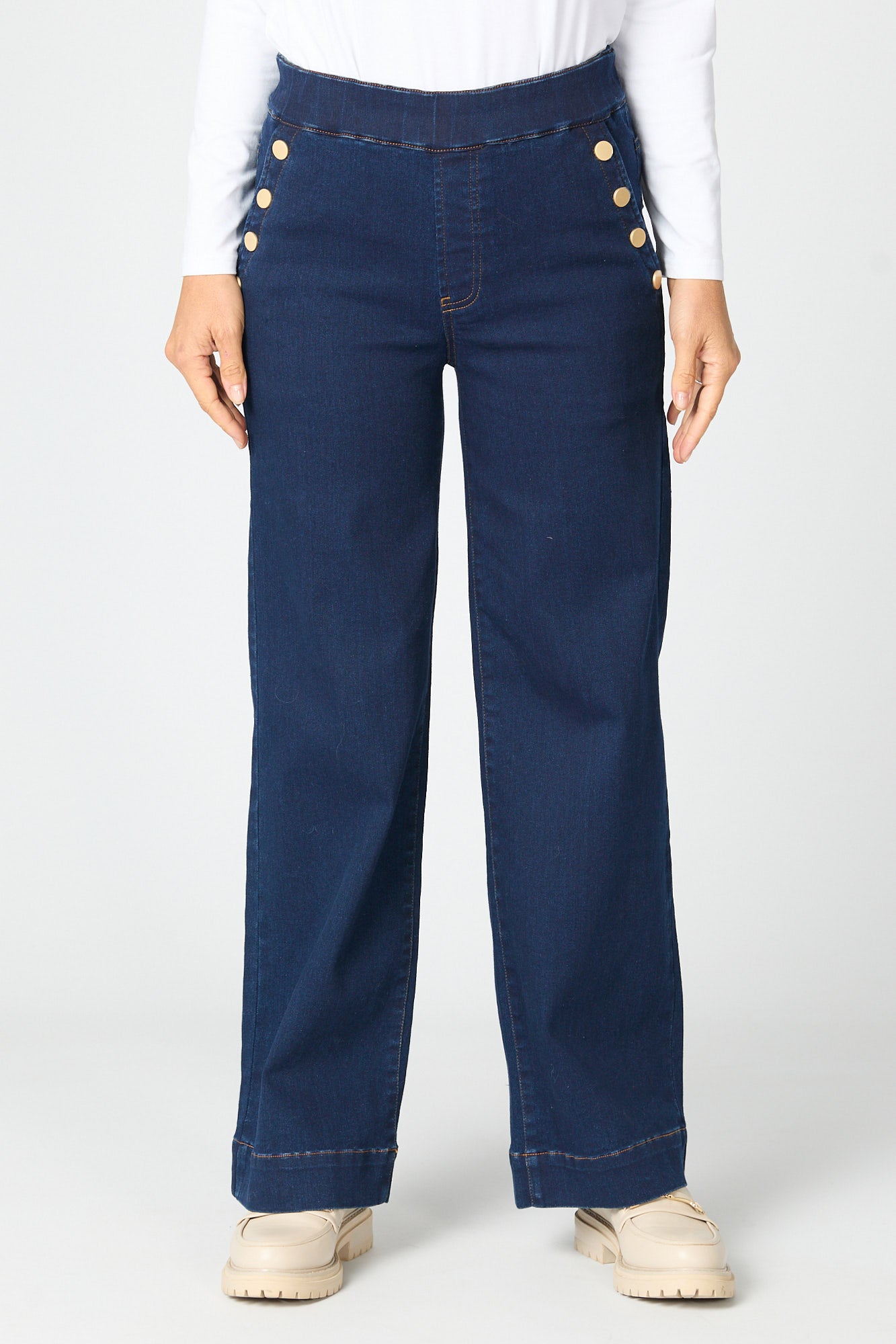 SABRINA STRETCH BUTTON WIDE JEAN 5 SABRINA STRETCH BUTTON WIDE JEAN