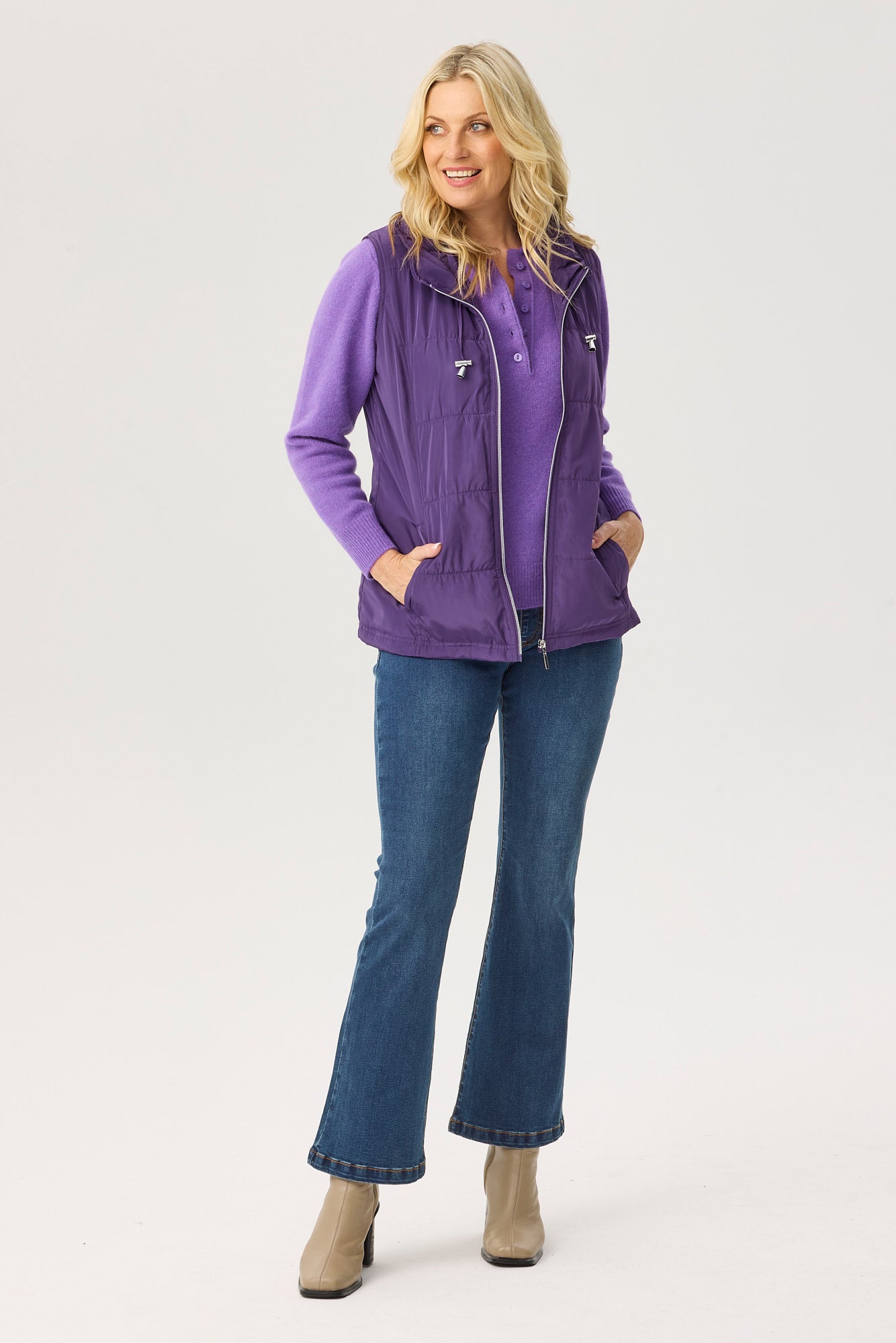 LAKESHORE ZIP UP RUCHED VEST 3 LAKESHORE ZIP UP RUCHED VEST