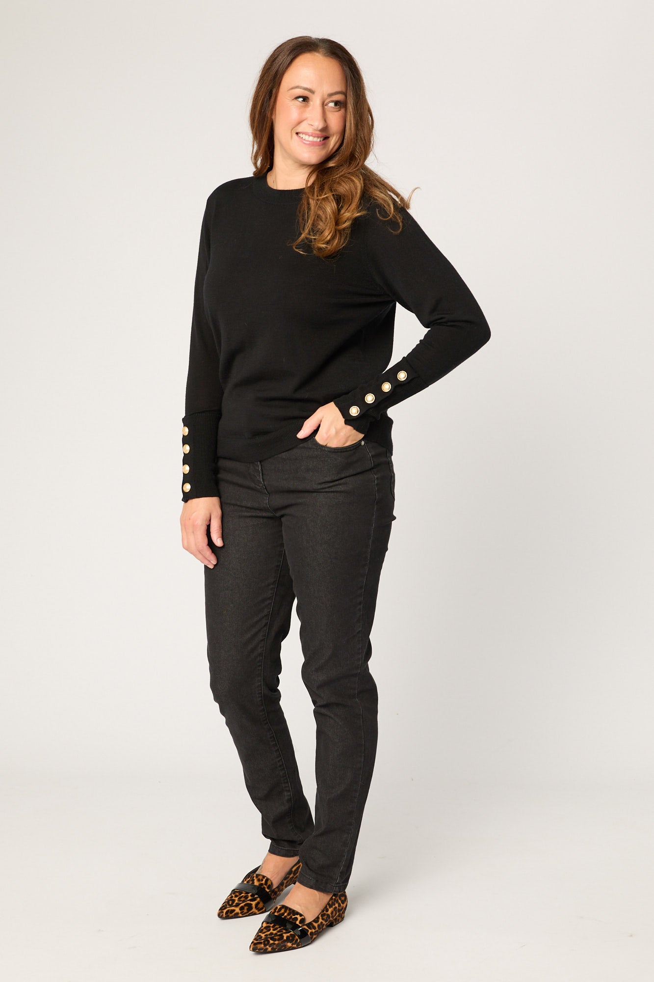 POTTS POINT BUTTON SLEEVE SWEATER 3 POTTS POINT BUTTON SLEEVE SWEATER
