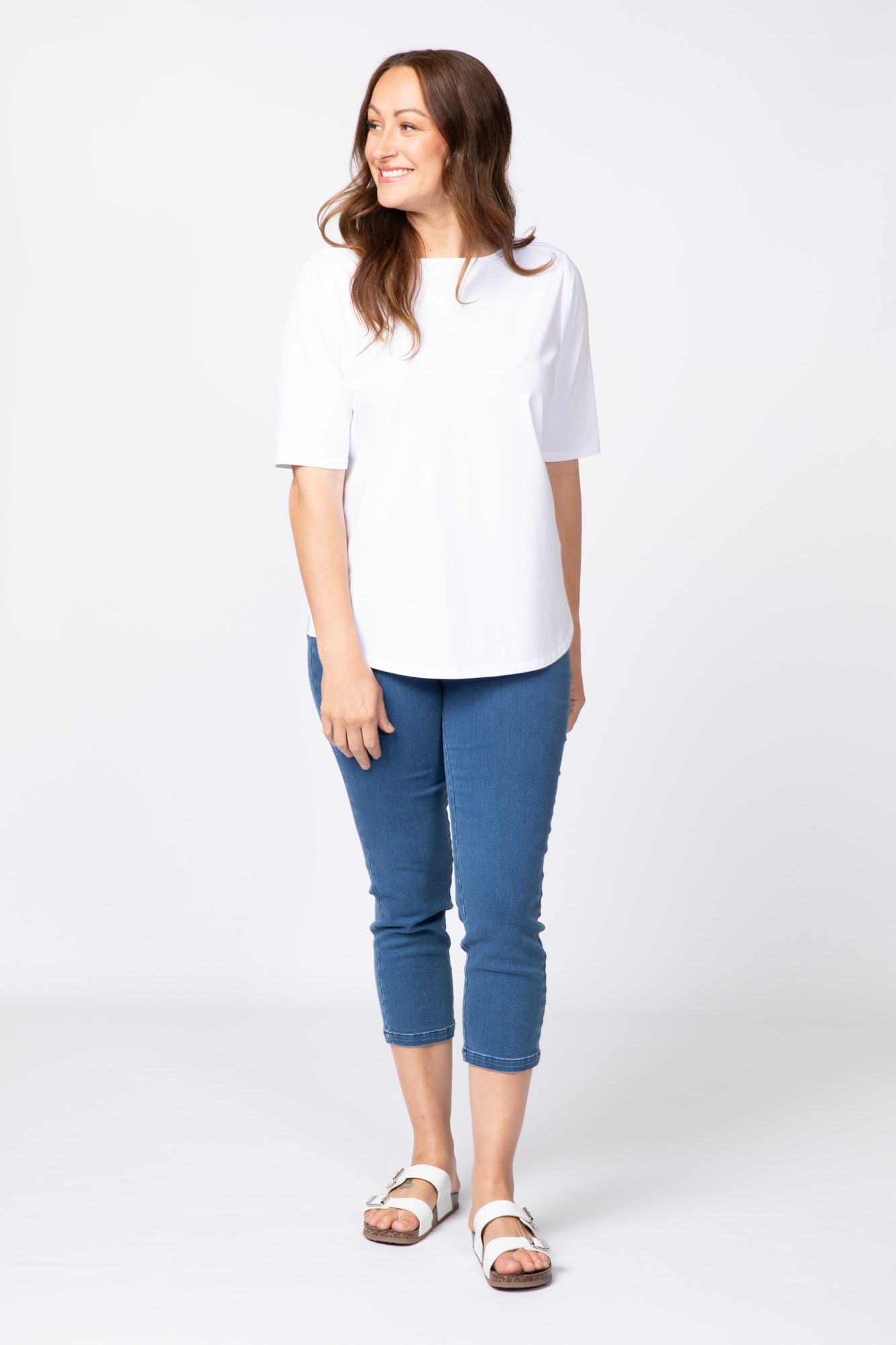 RECREATION BOAT NECK ELBOW SLV TOP 3 RECREATION BOAT NECK ELBOW SLV TOP