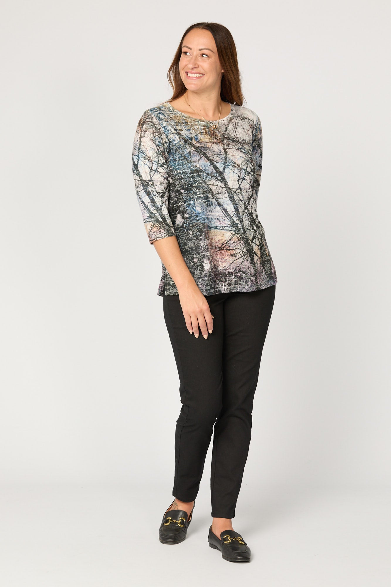 RUBEN 3/4 SLEEVE PRINT TEE 3 RUBEN 3/4 SLEEVE PRINT TEE