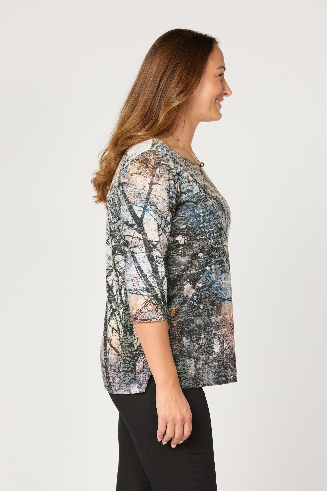 RUBEN 3/4 SLEEVE PRINT TEE 4 RUBEN 3/4 SLEEVE PRINT TEE