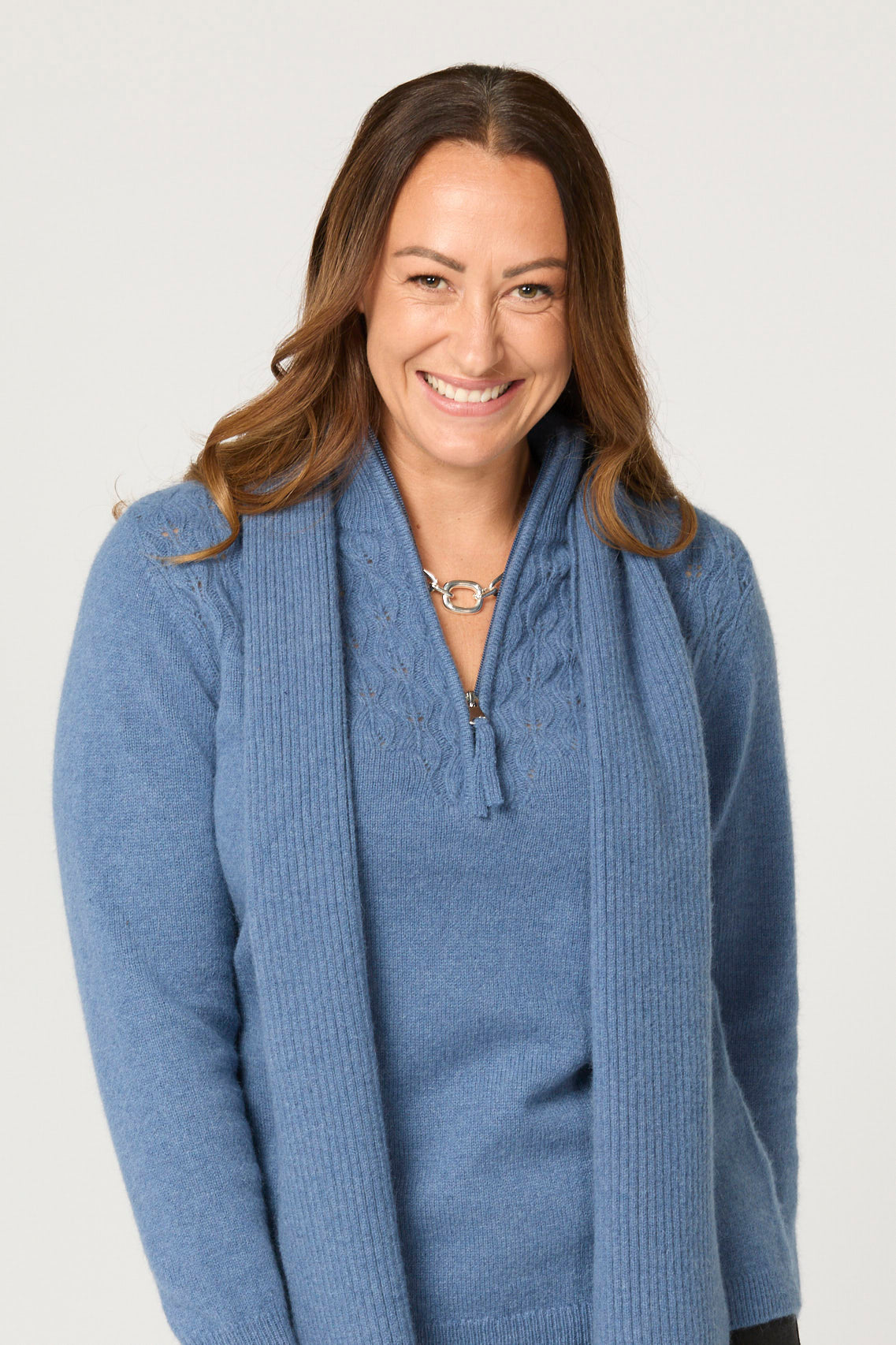 HANNAH ZIP NECK SWEATER