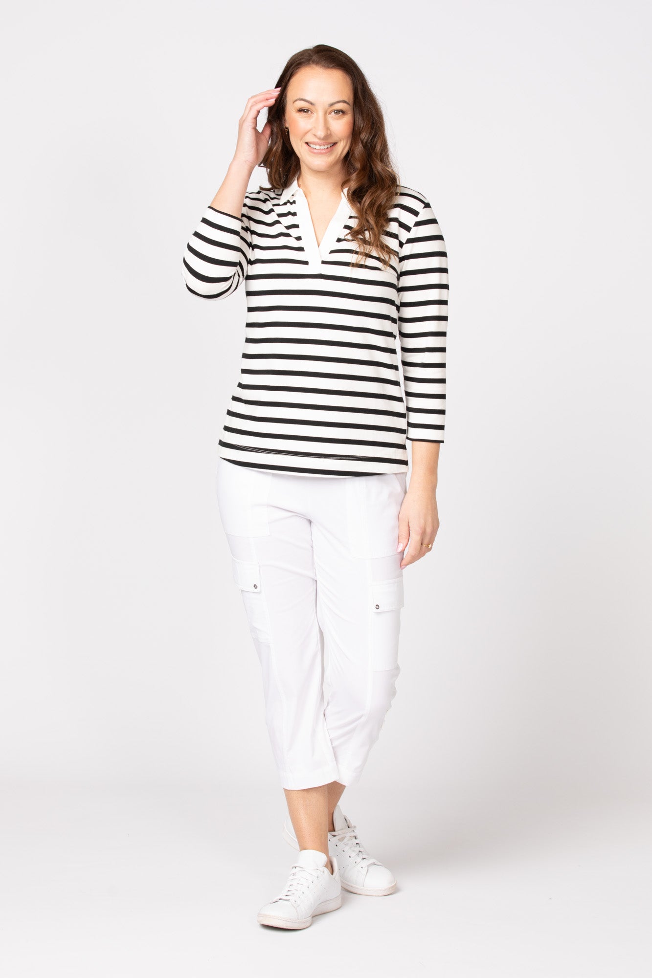 PICNIC 3/4 SLEEVE STRIPE POLO 5 PICNIC 3/4 SLEEVE STRIPE POLO