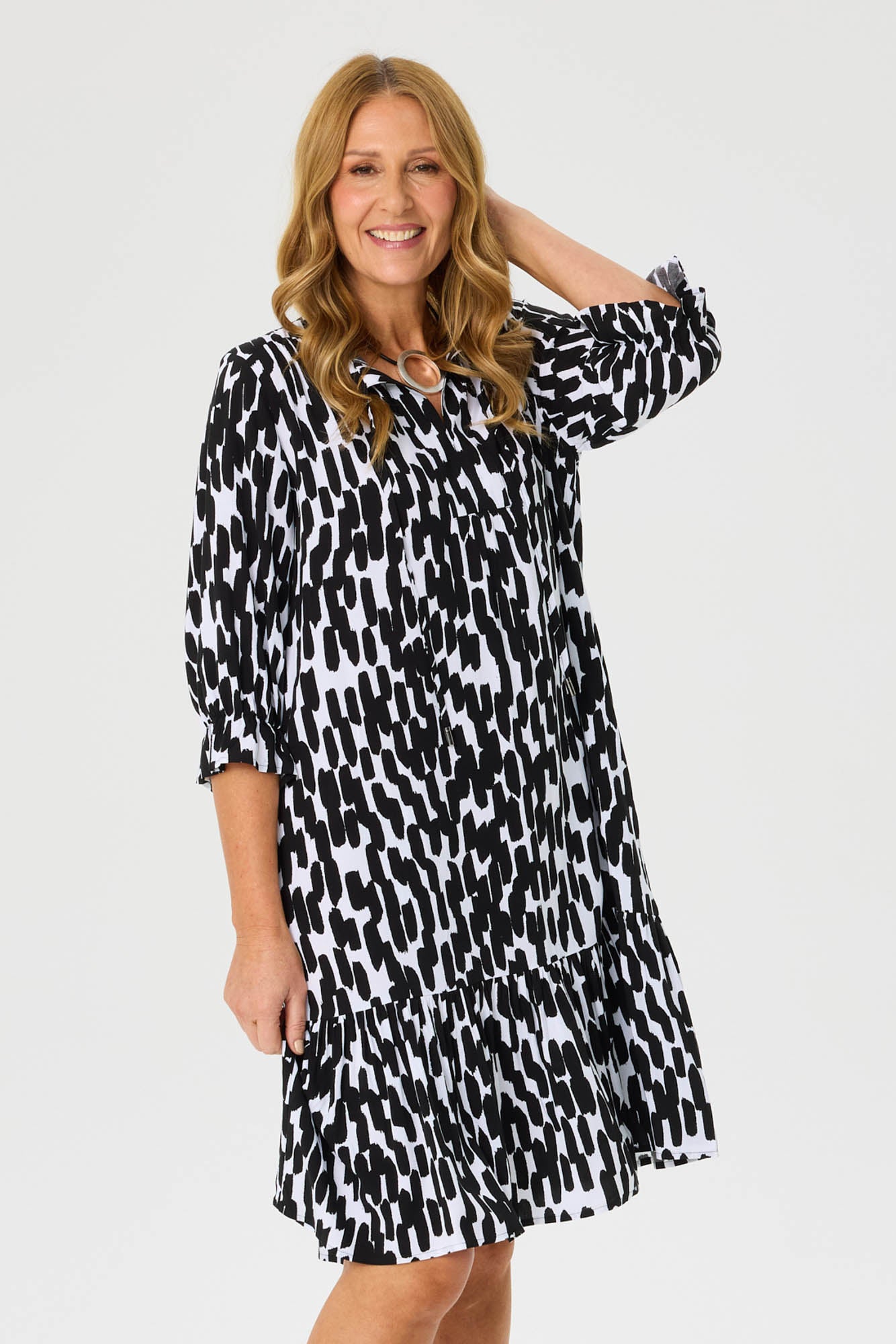 MIRIAM PRINT TIERED DRESS