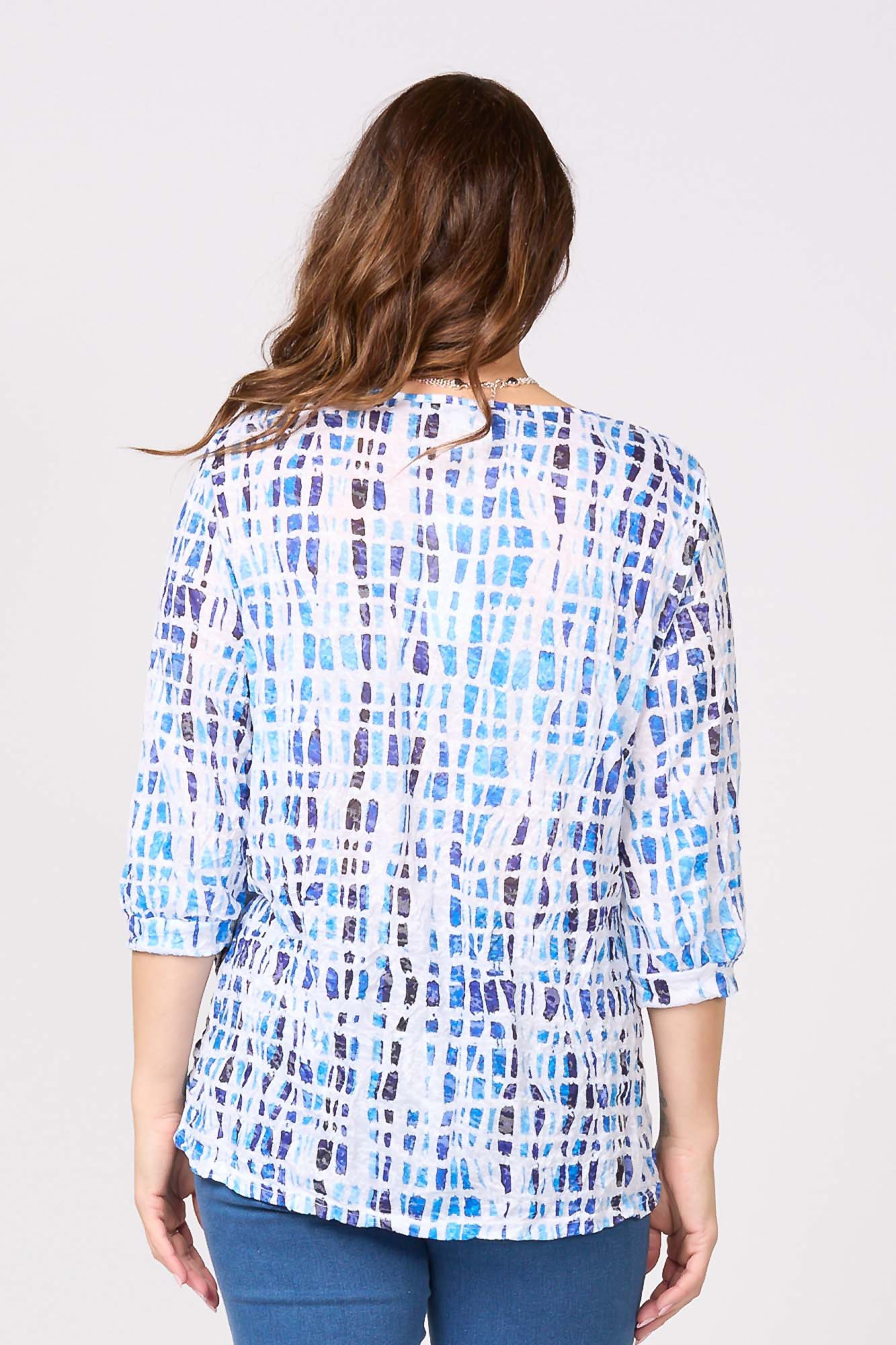 JAMIE CRUSH PRINT 3/4 SL BTN TOP 6 JAMIE CRUSH PRINT 3/4 SL BTN TOP