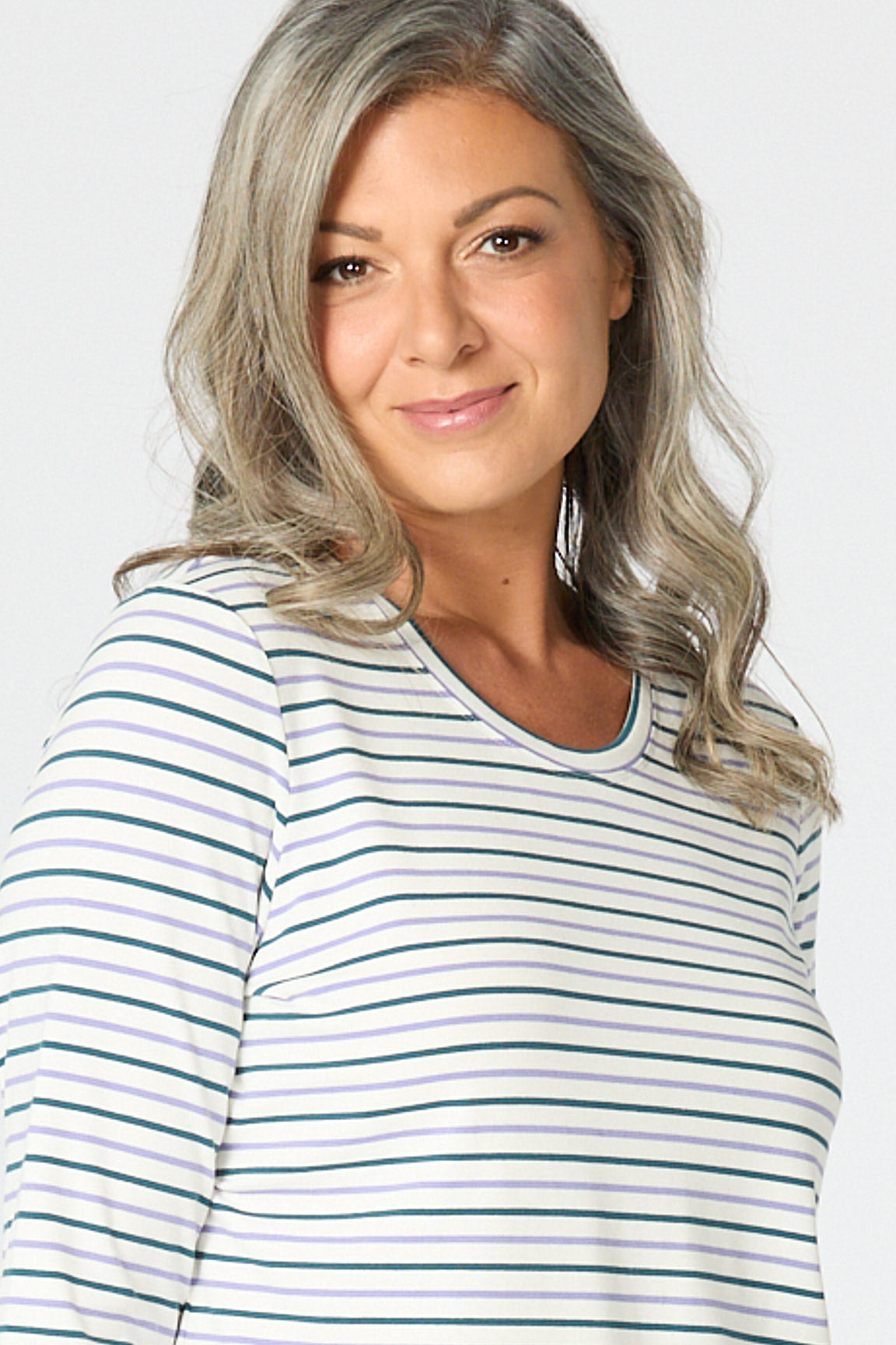 JILLY STRIPE 3/4 SLV TOP 4 JILLY STRIPE 3/4 SLV TOP