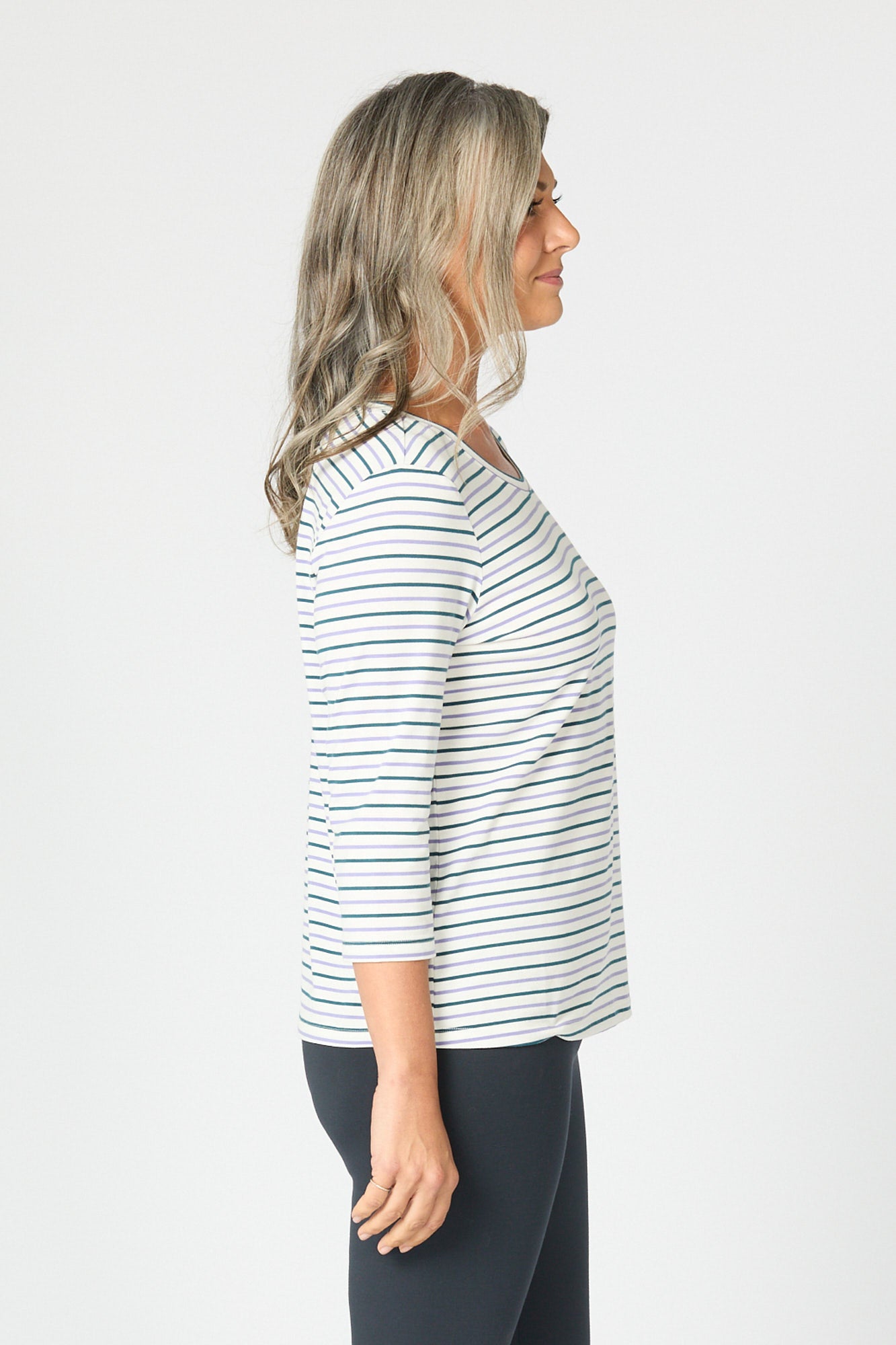 JILLY STRIPE 3/4 SLV TOP 5 JILLY STRIPE 3/4 SLV TOP