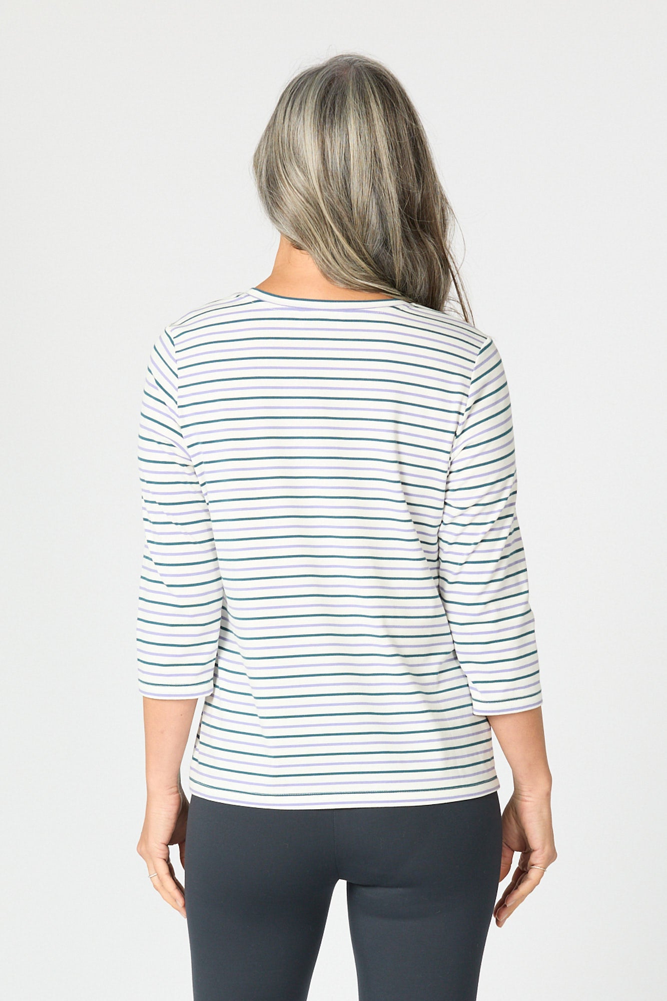 JILLY STRIPE 3/4 SLV TOP 6 JILLY STRIPE 3/4 SLV TOP