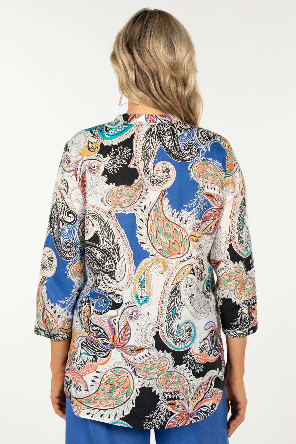 PACO PAISLEY 3/4 SLV LONGER SHIRT 4 PACO PAISLEY 3/4 SLV LONGER SHIRT