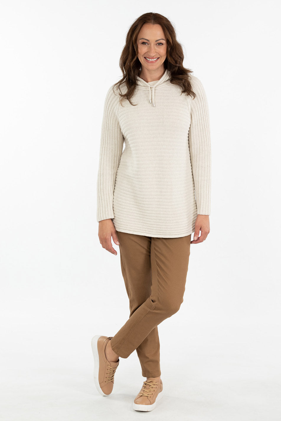 RIB DRAWSTRING NECK SWEATER 3 RIB DRAWSTRING NECK SWEATER