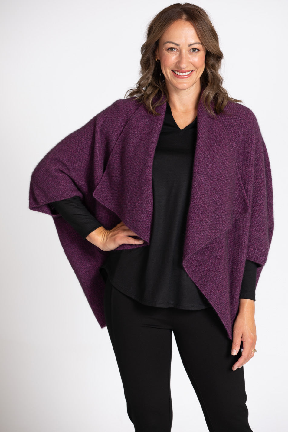 POSSUM MOSS STITCH LONGLINE WRAP