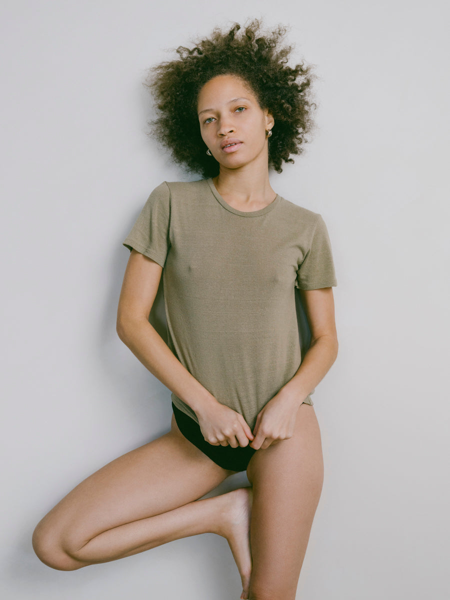 Classic Tee, Regen Silk Noil Jersey, Sage
