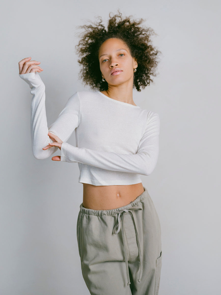 Lia Top, Regen Silk Noil Jersey, Natural