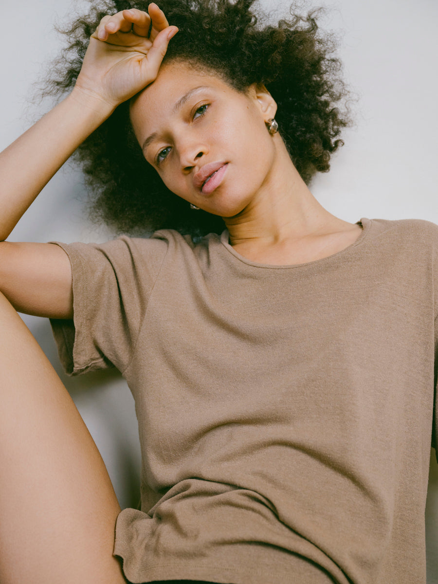 Big Tee, Regen Silk Noil Jersey, Tea