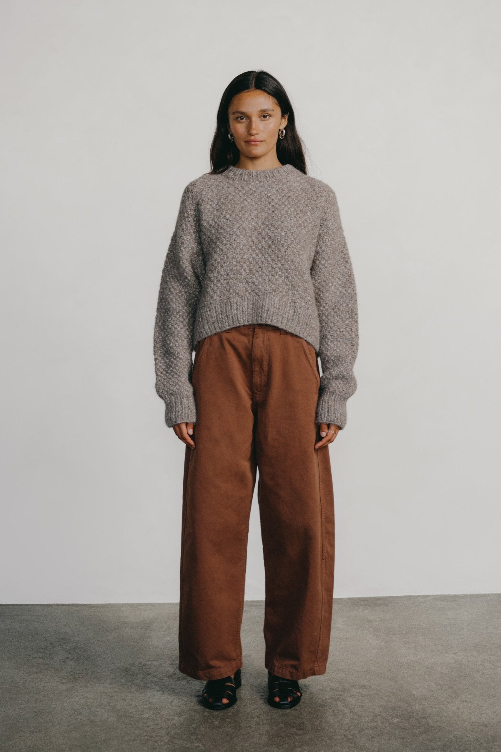 Wide Leg Chino, Organic Twill, Rust