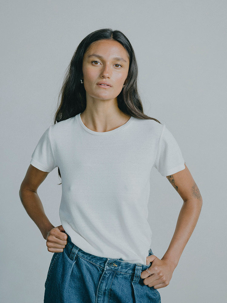 Classic Tee, Regen Silk Noil Jersey, Natural