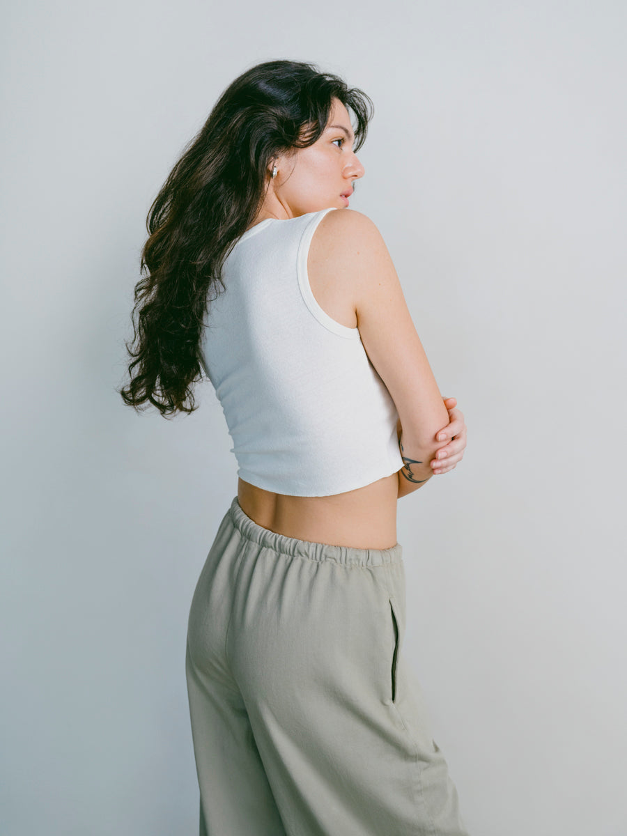 Tasi Crop, Regen Silk Noil Jersey, Natural 4 Tasi Crop, Regen Silk Noil Jersey, Natural