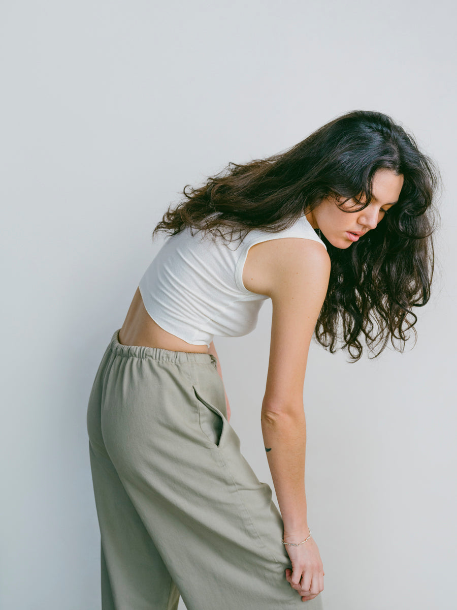 Tasi Crop, Regen Silk Noil Jersey, Natural 5 Tasi Crop, Regen Silk Noil Jersey, Natural