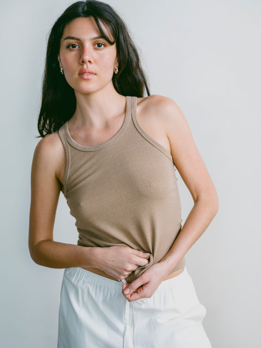 Boy Tank, Regen Silk Noil Jersey, Tea 3 Boy Tank, Regen Silk Noil Jersey, Tea