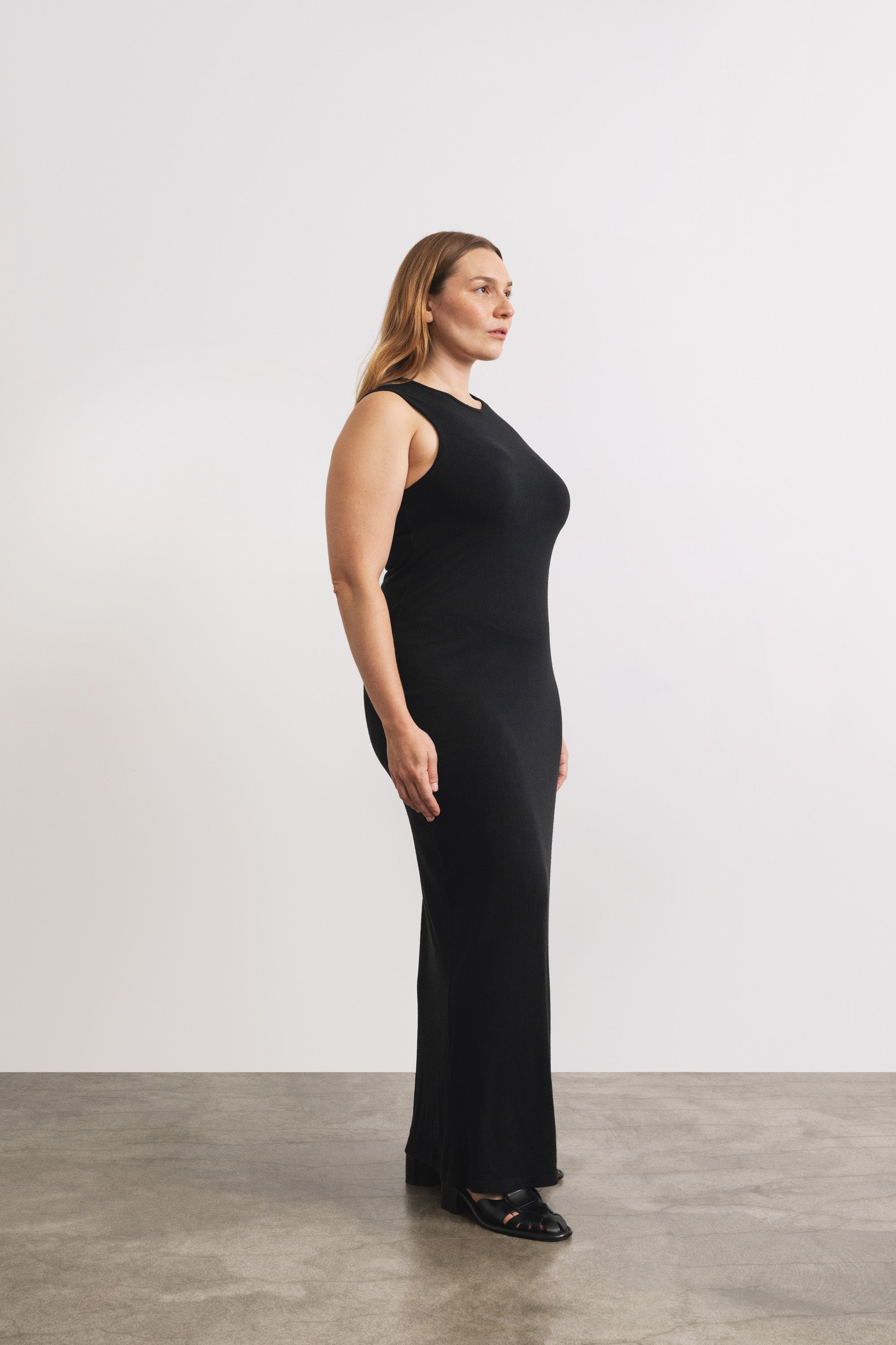 Tasi Dress, Regen Silk Noil Jersey, Black 3 Tasi Dress, Regen Silk Noil Jersey, Black