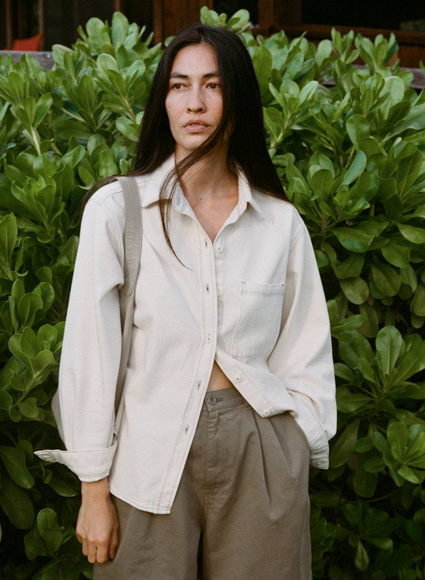 Marcie Shirt, Broken Twill, Putty