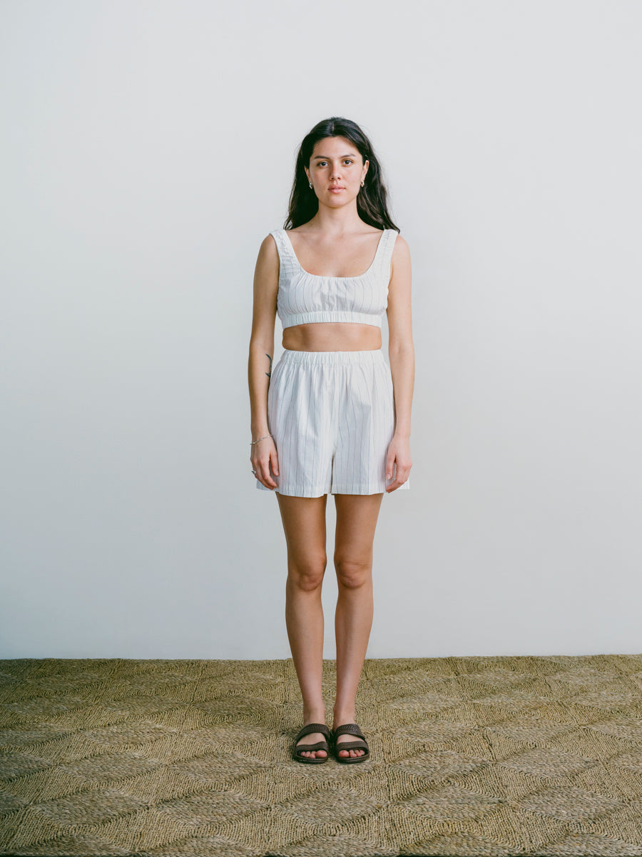 All Day Short, Japanese Organic Cotton, Carolina Stripe