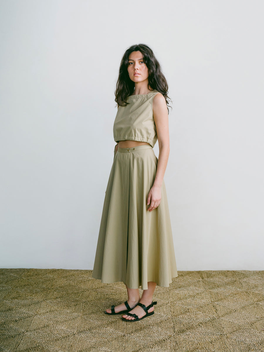Bennett Skirt, Organic Poplin, Khaki 7 Bennett Skirt, Organic Poplin, Khaki