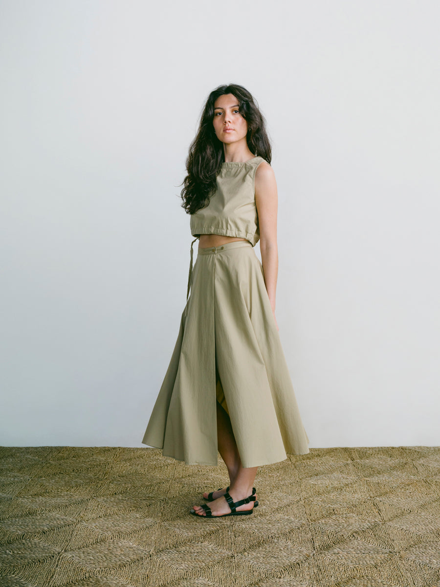 Bennett Skirt, Organic Poplin, Khaki 8 Bennett Skirt, Organic Poplin, Khaki